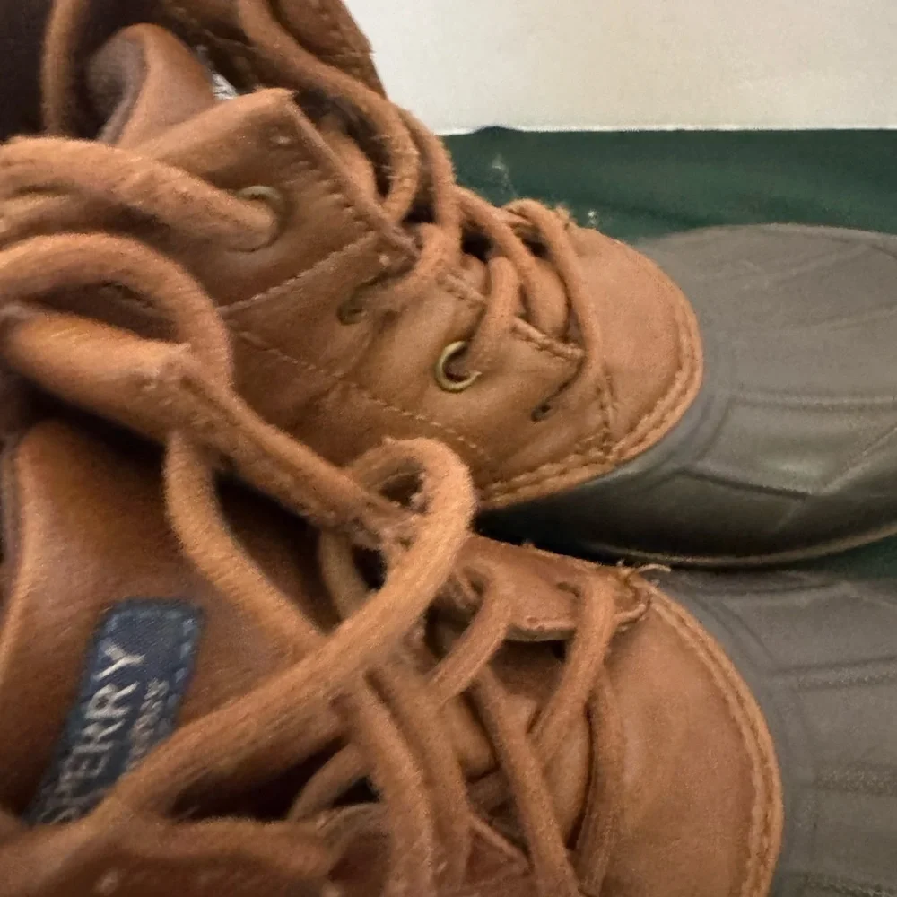 Brown and Dark Gray Sperry’s Size 1